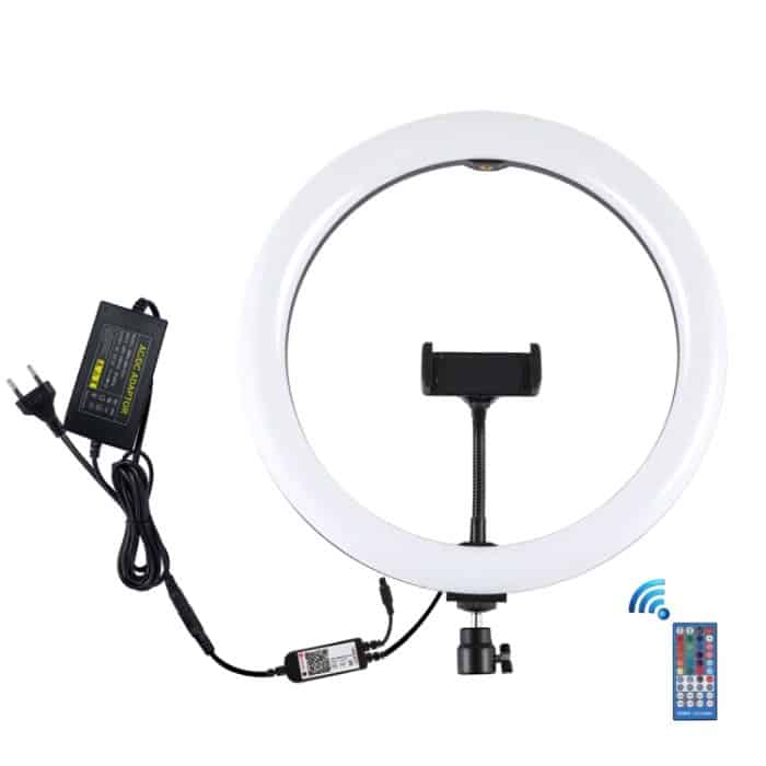 PULUZ 11,8 Zoll 30 cm RGB dimmbare LED-Ring-Vlogging-Selfie-Fotografie-Videoleuchten mit Kaltschuh-Stativ-Kugelkopf und Telefonklemme (Rosa), 12 inch RGB AU, 12 inch RGB EU, 12 inch RGB UK, 12 inch RGB US, 12 inch RGB(EU), 12 inch RGB(AU)... – Bild 2