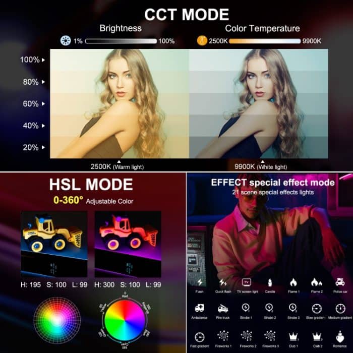 Puluz 122 LEDs Foto Handheld-Stick-Licht Full Color RGB-Fülllicht – Bild 3