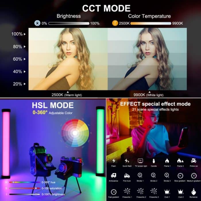 PULUZ 135 LEDs Foto-Handstablicht Vollfarbiges RGB-Fülllicht – Bild 4