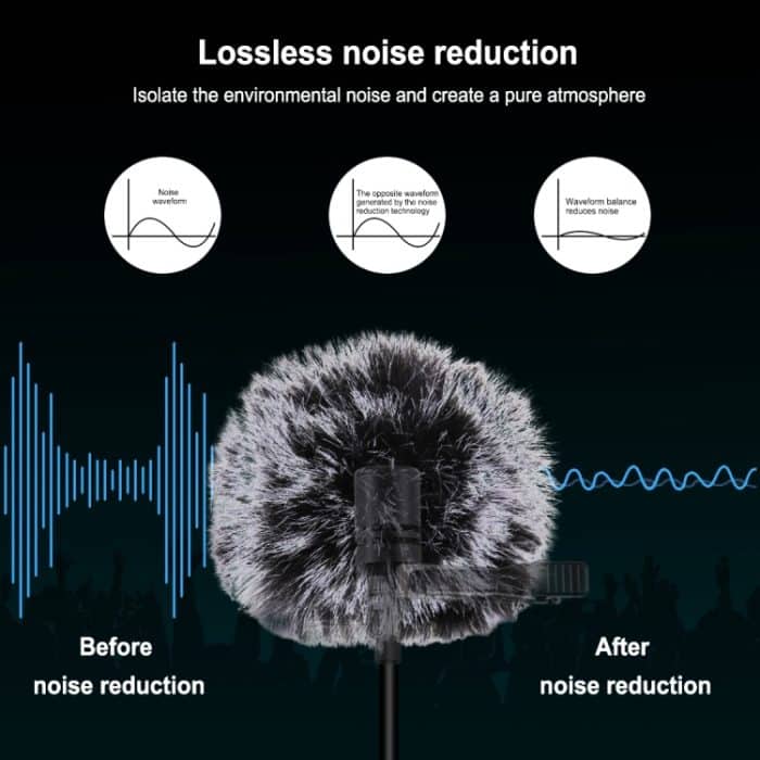 PULUZ 1,5 m USB-C / Typ C-Buchse Lavalier Kabelkondensator-Aufnahmemikrofon – Bild 5