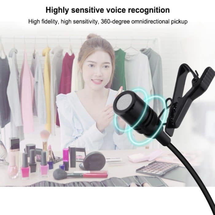 PULUZ 1,5 m USB-C / Typ C-Buchse Lavalier Kabelkondensator-Aufnahmemikrofon – Bild 7