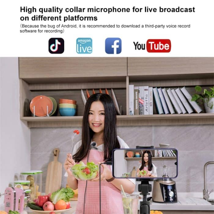 PULUZ 1,5 m USB-C / Typ C-Buchse Lavalier Kabelkondensator-Aufnahmemikrofon – Bild 10