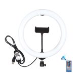 PULUZ 10,2 Zoll 26 cm USB RGBW Dimmbare LED-Ring-Vlogging-Fotografie-Videoleuchten mit Stativ-Kugelkopf & Fernbedienung & Telefonklemme, 10.2 inch RGBW / Remote – Bild 2