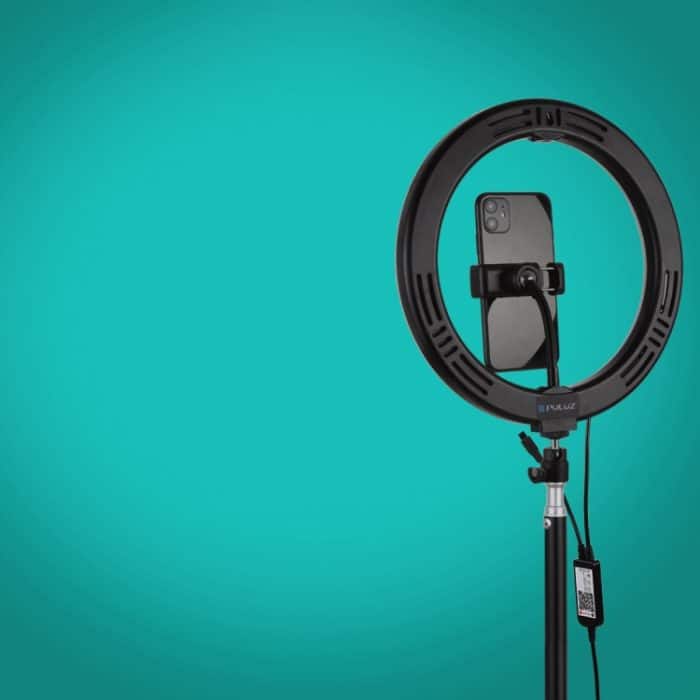 PULUZ 10,2 Zoll 26 cm USB RGBW Dimmbare LED-Ring-Vlogging-Fotografie-Videoleuchten mit Stativ-Kugelkopf & Fernbedienung & Telefonklemme, 10.2 inch RGBW / Remote – Bild 8