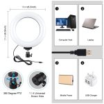 PULUZ 6,2 Zoll 16 cm USB 10 Modi 8 Farben RGBW Dimmbare LED-Ring-Vlogging-Fotografie-Videoleuchten mit Stativ-Kugelkopf, 6.2 inch RGBW – Bild 3