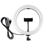PULUZ 10,2 Zoll 26 cm USB 10 Modi 8 Farben RGBW Dimmbare LED-Ring-Vlogging-Fotografie-Videoleuchten mit Kaltschuh-Stativ-Kugelkopf und Telefonklemme, 10.2 inch RGBW – Bild 2