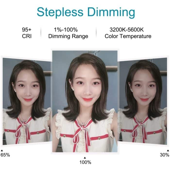 PULUZ 10,2 Zoll 26 cm USB 3 Modi dimmbar Dual-Color-Temperatur LED gebogener diffuser Lichtring Vlogging Selfie Fotografie Videoleuchten mit Telefonklemme, 10.2 inch – Bild 5