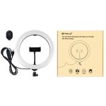 PULUZ 10,2 Zoll 26 cm USB 3 Modi dimmbar Dual-Color-Temperatur LED gebogener diffuser Lichtring Vlogging Selfie Fotografie Videoleuchten mit Telefonklemme, 10.2 inch – Bild 9