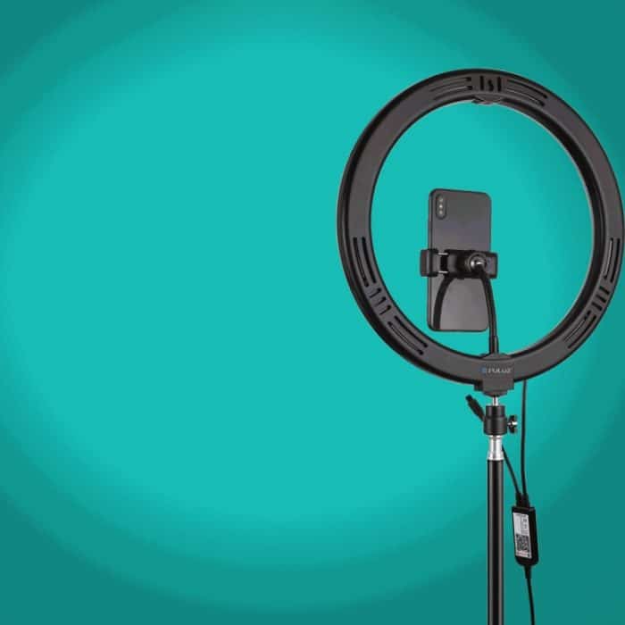 PULUZ 11,8 Zoll 30 cm RGB-dimmbare LED-LED mit zwei Farbtemperaturen, gebogener diffuser Lichtring, Vlogging, Selfie-Fotografie, Videoleuchten mit Stativ-Kugelkopf, Telefonklemme und Fernbedienung, 11.8 inch RGBW, 11.8 inch +Remote Control – Bild 8