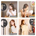 PULUZ 7,9 Zoll 20 cm USB 3 Modi Dimmbar Dual Farbtemperatur LED gebogener Lichtring Vlogging Selfie Fotografie Videoleuchten mit Telefonklemme, 7.9 inch – Bild 10