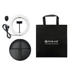 PULUZ 10,2 Zoll 26 cm USB 3 Modi dimmbar Dual-Color-Temperatur LED gebogener Ring Vlogging Selfie Fotografie Videoleuchten mit Bluetooth-Fernauslöser & klappbarer Tischhalterung & Telefonklemme – Bild 13