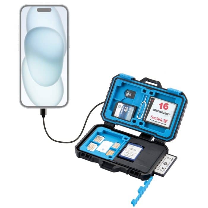 PU5004.jpg PULUZ Kartenleser + 22 in 1 Speicherkartenetui für 1Standard-SIM + 2Micro-SIM + 2Nano-SIM + 3CF + 7SD + 6TF + 1CARD PIN – Bild 1