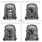 PULUZ Outdoor Tragbarer, wasserdichter, kratzfester Rucksack mit zwei Schultern, tragbare PTZ-Stabilisator-Kameratasche mit Regenschutz für Digitalkamera, DJI Ronin-SC / Ronin-S, Camera Bag(Black RU), Camera Bag(Black) – Bild 2