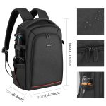 PULUZ Outdoor Tragbarer, wasserdichter, kratzfester Rucksack mit zwei Schultern, tragbare PTZ-Stabilisator-Kameratasche mit Regenschutz für Digitalkamera, DJI Ronin-SC / Ronin-S, Camera Bag(Black RU), Camera Bag(Black) – Bild 3