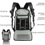 PULUZ Outdoor Tragbarer, wasserdichter, kratzfester Rucksack mit zwei Schultern, tragbare PTZ-Stabilisator-Kameratasche mit Regenschutz für Digitalkamera, DJI Ronin-SC / Ronin-S, Camera Bag(Black RU), Camera Bag(Black) – Bild 4