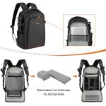 PULUZ Outdoor Tragbarer, wasserdichter, kratzfester Rucksack mit zwei Schultern, tragbare PTZ-Stabilisator-Kameratasche mit Regenschutz für Digitalkamera, DJI Ronin-SC / Ronin-S, Camera Bag(Black RU), Camera Bag(Black) – Bild 6