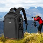PULUZ Outdoor Tragbarer, wasserdichter, kratzfester Rucksack mit zwei Schultern, tragbare PTZ-Stabilisator-Kameratasche mit Regenschutz für Digitalkamera, DJI Ronin-SC / Ronin-S, Camera Bag(Black RU), Camera Bag(Black) – Bild 8