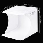 PULUZ 20cm Enthält 2 LED-Panels Faltbare tragbare 1100LM Licht Fotobeleuchtung Studio Shooting Zelt Box Kit mit 6 Farben Hintergrund (Schwarz, Weiß, Gelb, Rot, Grün, Blau), Aufklappbare Größe: 24cm x 23cm x 23cm – Bild 2