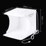 PULUZ 23cm Ring LED Panel Folding Tragbares Licht Photo Lighting Studio Shooting Zelt Box Kit mit 6 Farben Hintergrund (Schwarz, Weiß, Gelb, Rot, Grün, Blau), Entfaltungsgröße: 24cm x 23cm x 23cm – Bild 2