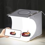 PULUZ 23cm Ring LED Panel Folding Tragbares Licht Photo Lighting Studio Shooting Zelt Box Kit mit 6 Farben Hintergrund (Schwarz, Weiß, Gelb, Rot, Grün, Blau), Entfaltungsgröße: 24cm x 23cm x 23cm – Bild 14