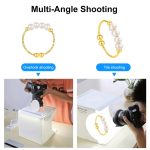 PULUZ 20 cm, inklusive 2 LED-Panels, zusammenklappbar, tragbar, 1100 lm Licht, Fotobeleuchtung, Studio, Aufnahmezelt, Box-Set mit 2 Farben Hintergründen (schwarz, weiß), aufgeklappte Größe: 24 cm x 23 cm x 23 cm – Bild 7