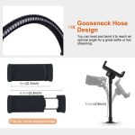 PULUZ 7,9 Zoll 20 cm USB 3 Modi Dimmbar Dual Farbtemperatur LED gebogener Lichtring Vlogging Selfie Fotografie Videoleuchten mit Spiegel, 7.9 inch with mirror – Bild 4