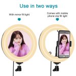 PULUZ 7,9 Zoll 20 cm USB 3 Modi Dimmbar Dual Farbtemperatur LED gebogener Lichtring Vlogging Selfie Fotografie Videoleuchten mit Spiegel, 7.9 inch with mirror – Bild 8