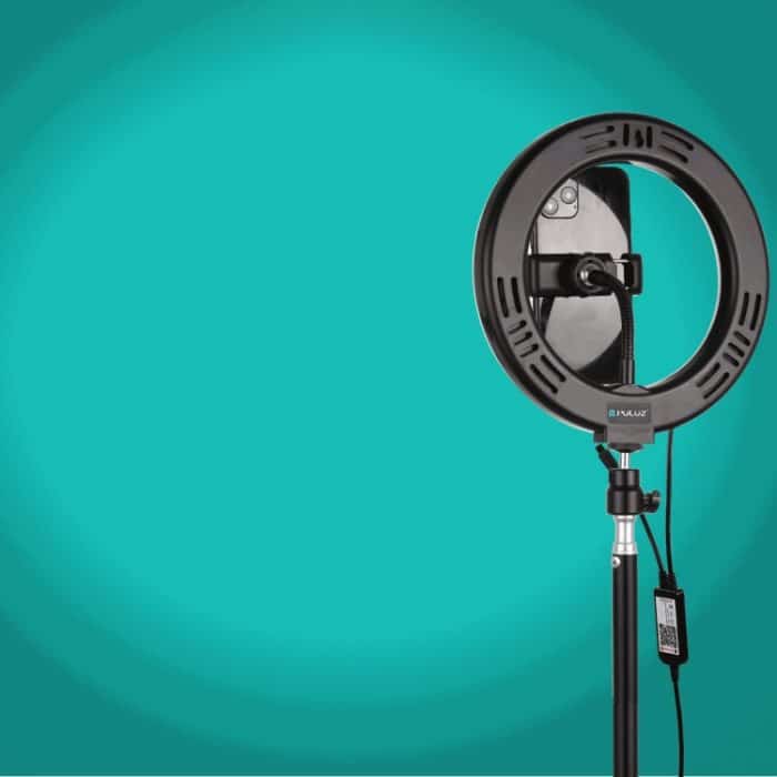 PULUZ 7,9 Zoll 20 cm USB RGB Dimmbare LED Dual Farbtemperatur LED gebogener Lichtring Vlogging Selfie Fotografie Videoleuchten mit Telefonklemme, 7.9 inch RGBW – Bild 8