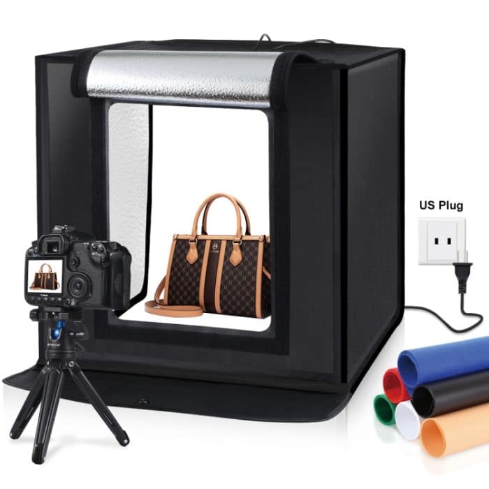 PU5040.jpg PULUZ 40 cm faltbares tragbares 24 W 5500 K weißes Licht, dimmbare Fotobeleuchtung, Studio-Aufnahmezelt-Box-Set mit 6 Hintergrundfarben (Schwarz, Orange, Weiß, Rot, Grün, Blau)., 40cm Box(UK/AE), 40cm Box(US), 40cm Box(UK), 40cm Box(EU), 40cm Box(AU) – Bild 1
