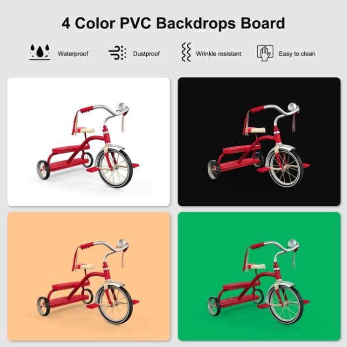 PULUZ 40 cm faltbares 72 W 5500 K Studio-Aufnahmezelt Softbox Fotografie-Beleuchtungsset mit 4 Farben (Schwarz, Orange, Weiß, Grün) Hintergründen, 40cm Folding 72W(AU Plug), 40cm Folding 72W(EU Plug), 40cm Folding 72W(UK Plug), 40cm Folding 72W(US Plug) – Bild 4