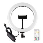 PULUZ 10,2 Zoll 26 cm gebogene Oberfläche 168 LED Festzelt LED RGBWW Zweifarbige, temperaturdimmbare Ring-Vlogging-Fotografie-Videoleuchten mit Kaltschuh-Stativ-Kugelkopf & Fernbedienung & Telefonklemme, 10.2 inch Marquee LED – Bild 2