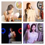 PULUZ 10,2 Zoll 26 cm gebogene Oberfläche 168 LED Festzelt LED RGBWW Zweifarbige, temperaturdimmbare Ring-Vlogging-Fotografie-Videoleuchten mit Kaltschuh-Stativ-Kugelkopf & Fernbedienung & Telefonklemme, 10.2 inch Marquee LED – Bild 10