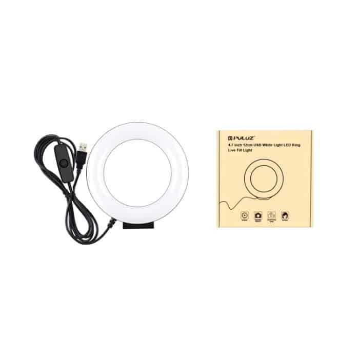 PULUZ 4,7 Zoll 12 cm gebogene Oberfläche USB-Weißlicht-LED-Ring Selfie Beauty Vlogging Fotografie Videoleuchten, 4.7 inch – Bild 8