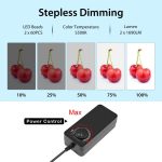 PULUZ Fotostudio-Lichtbox, tragbar, 60 x 60 x 60 cm, Lichtzelt, LED, 5500 K weißes Licht, dimmbar, Mini 36 W, Fotostudio-Zelt-Set mit 6 abnehmbaren Hintergründen (Schwarz, Orange, Weiß, Grün, Blau, Rot), 60cm Box(US), 60cm Box(UK), 60cm Box(EU)... – Bild 5