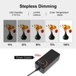 PULUZ 80 cm faltbares tragbares 90 W 14.000 lm hohes CRI-Weißlicht-Fotobeleuchtungs-Studio-Schießzelt-Box-Set mit 3 Farben Schwarz, Weiß, Orange Hintergründe – Bild 5