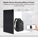 PULUZ 80 cm faltbares tragbares 90 W 14.000 lm hohes CRI-Weißlicht-Fotobeleuchtungs-Studio-Schießzelt-Box-Set mit 3 Farben Schwarz, Weiß, Orange Hintergründe – Bild 10