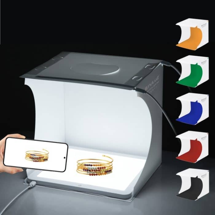 PU5137.jpg PULUZ Mini LED Fotografie Shadowless Light Lamp Panel Pad + Studio Shooting Zeltbox, Acrylmaterial, 20 cm x 20 cm effektive Fläche – Bild 1