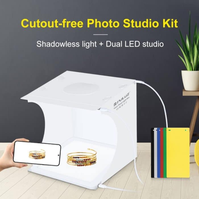 PULUZ Mini LED Fotografie Shadowless Light Lamp Panel Pad + Studio Shooting Zeltbox, Acrylmaterial, 20 cm x 20 cm effektive Fläche – Bild 2