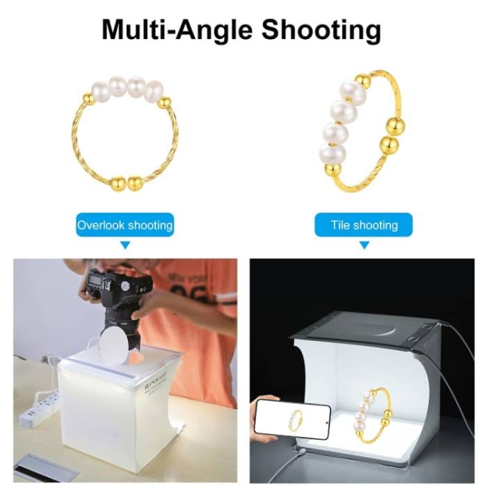 PULUZ Mini LED Fotografie Shadowless Light Lamp Panel Pad + Studio Shooting Zeltbox, Acrylmaterial, 20 cm x 20 cm effektive Fläche – Bild 12