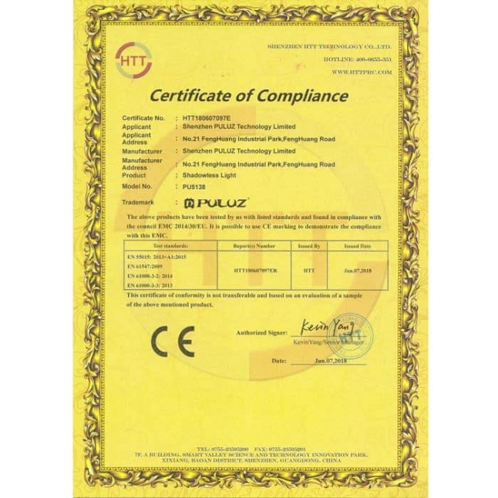 PULUZ 1000LM LED-Acryl, kein Polar-Dimmen, schattenloses Lichtpad mit Schalter für 40 cm große Fotostudio-Box, Light(US), Light(UK), Light(EU), Light(AU), Light (JP PSE Certified) – Bild 13