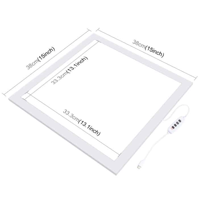 PULUZ 1000LM LED-Acryl, kein Polar-Dimmen, schattenloses Lichtpad mit Schalter für 40 cm große Fotostudio-Box, Light(US), Light(UK), Light(EU), Light(AU), Light (JP PSE Certified) – Bild 3