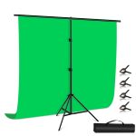 PULUZ 2 x 2 m T-förmiger Fotostudio-Hintergrund-Stützständer, Hintergrund-Querstangen-Halterungs-Set mit Clips, 2 x 2m Bracket Kit