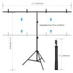 PULUZ 2 x 2 m T-förmiger Fotostudio-Hintergrund-Stützständer, Hintergrund-Querstangen-Halterungs-Set mit Clips, 2 x 2m Bracket Kit – Bild 3