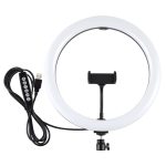 PULUZ 11,8 Zoll 30 cm gebogene Oberfläche USB 10 Modi 8 Farben RGBW Dimmbare LED-Ring-Vlogging-Fotografie-Videoleuchten mit Stativ-Kugelkopf und Telefonklemme, 11.8 inch Button Control – Bild 2