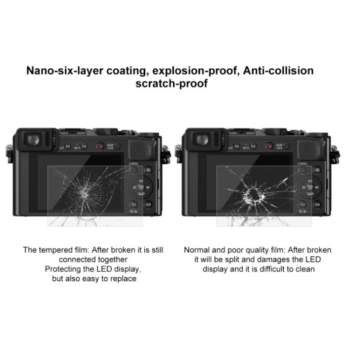 PULUZ 2.5D 9H Hartglasfolie für Panasonic DMC-LX100, Kompatibel mit Panasonic GF2 / GF3 / GF5 / GF6 / WEA / GM1 / FL1GK / GX7 / GF9 / GF8 / GF7 / GM1S / TZ70 / TZ90 / TZ85 / FZ85 / TZ57 – Bild 7