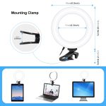 PULUZ 6,2 Zoll 16 cm Ring-Selfie-Licht 3 Modi USB dimmbar Dual-Color-Temperatur LED gebogene Vlogging-Fotografie-Videoleuchten mit Monitor-Clip-Halterung, 6.2 inch Light+Clip – Bild 2