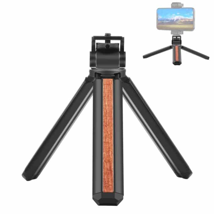 PULUZ Intarsienholz-Desktop-Vlogging-Live-Stativhalter mit Stativkopf, Inlaid Wood Tripod with Tripod Head – Bild 1