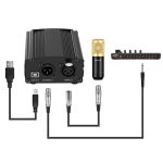 PULUZ Kondensatormikrofon Studio Broadcast Professionelle Gesangsmikrofon-Kits mit aufgehängtem Scherenarm & Metall-Stoßdämpferhalterung & USB-Soundkarte, Stromversorgung über 48 V, 48V Microphone Kits (Gold) – Bild 7