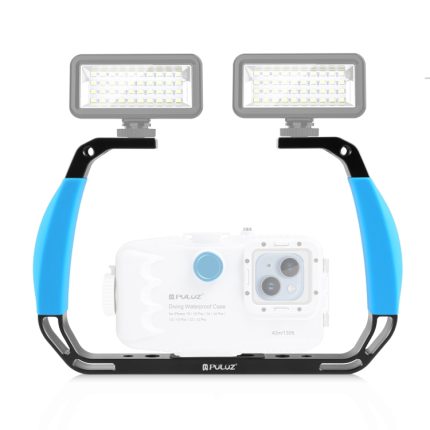 PULUZ Dual-Silikon-Griffe, Unterwasser-Tauchgerät aus Aluminiumlegierung für GoPro, andere Action-Kameras und Smartphones, For Action Cameras and Smartphones