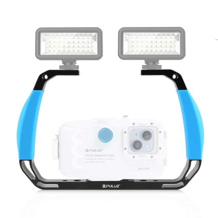 PULUZ Dual-Silikon-Griffe, Unterwasser-Tauchgerät aus Aluminiumlegierung für GoPro, andere Action-Kameras und Smartphones, For Action Cameras and Smartphones – Bild 1